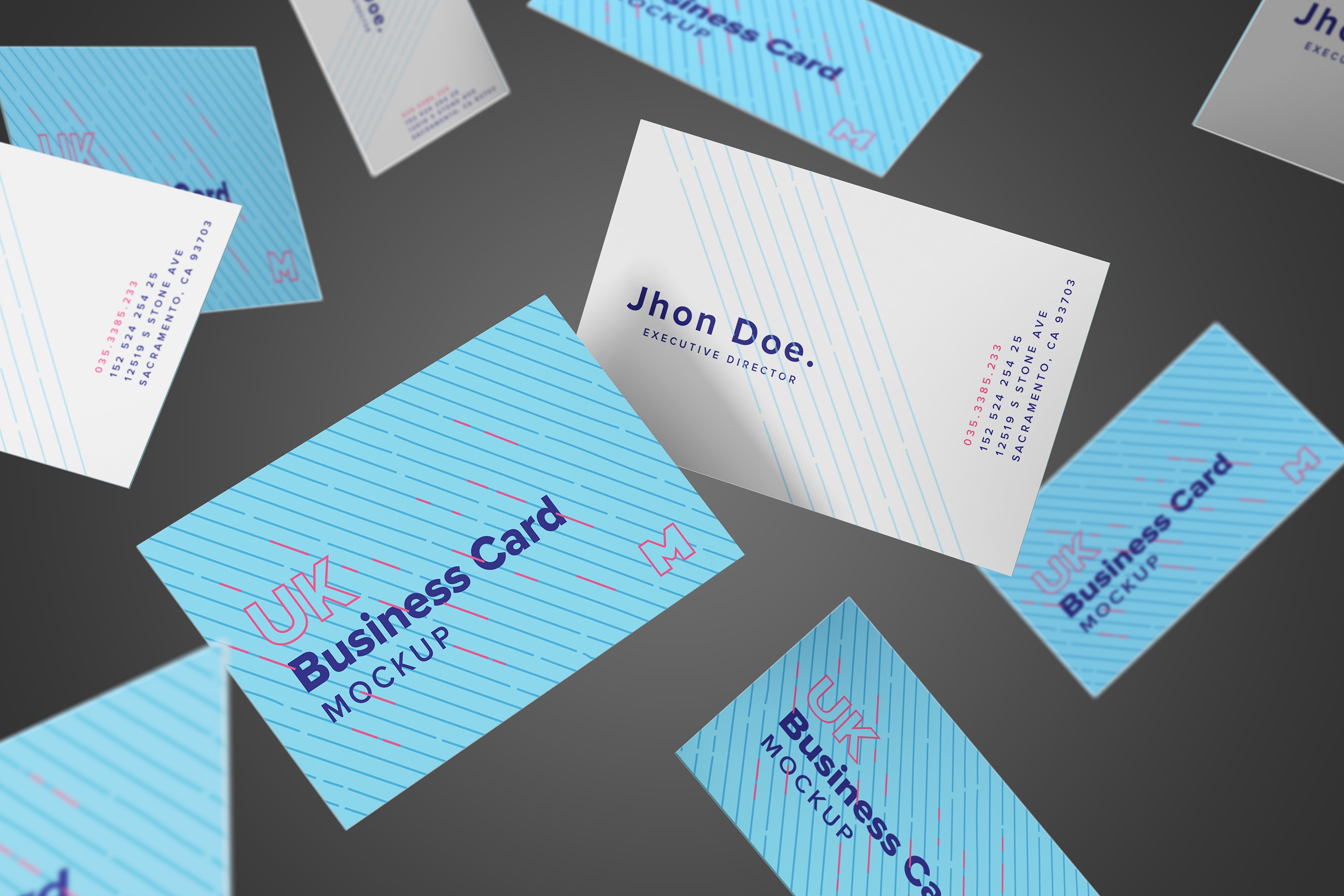 英国的名片样机 UK Business Cards Mock