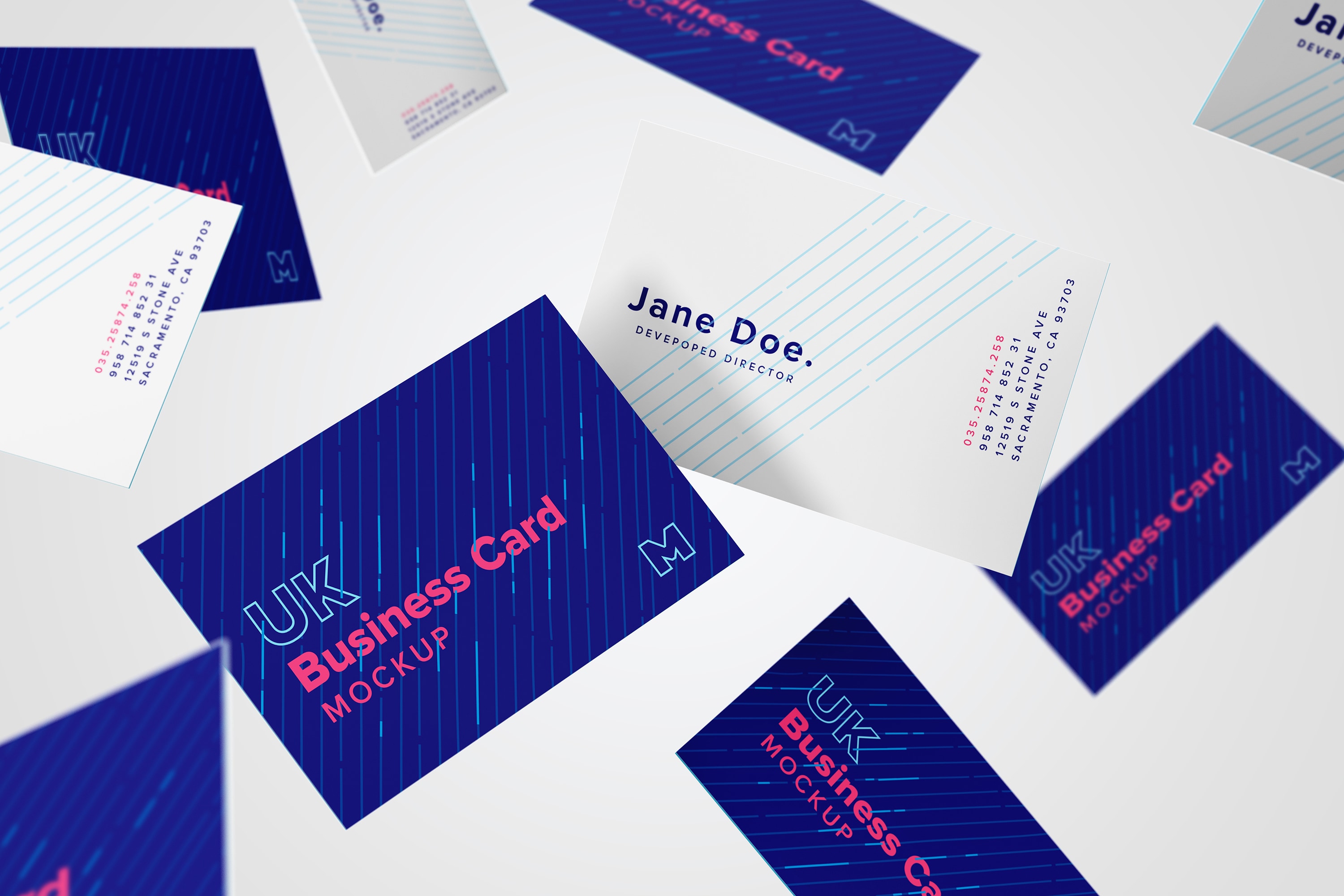 英国的名片样机 UK Business Cards Mock