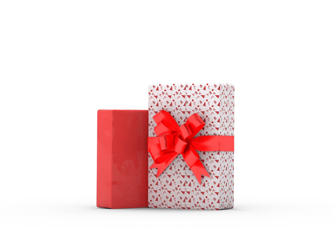 高品质的新年圣诞节礼物礼盒包装设计灯泡素材对象集合
