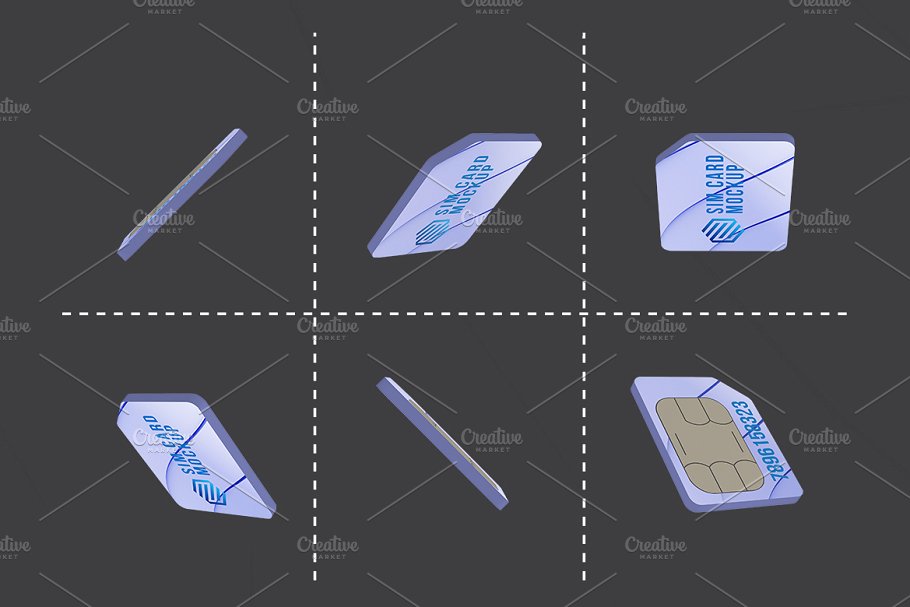 SIM手机卡定制设计样机模板