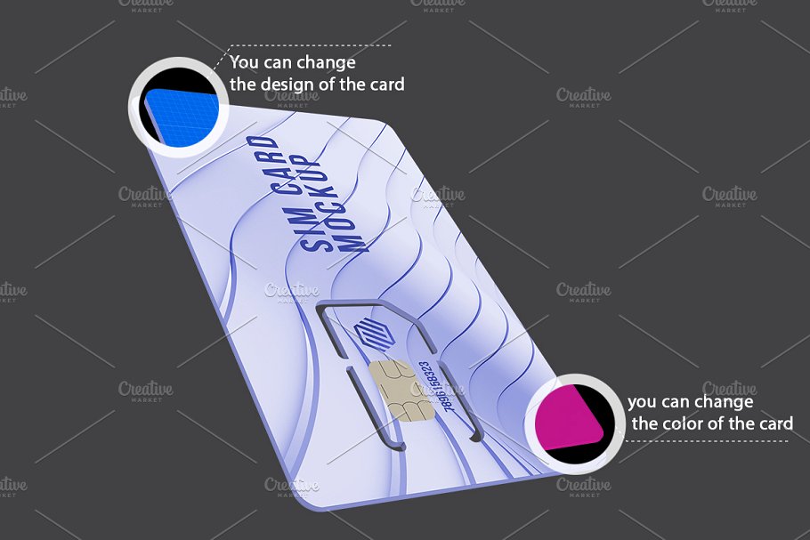 SIM手机卡定制设计样机模板