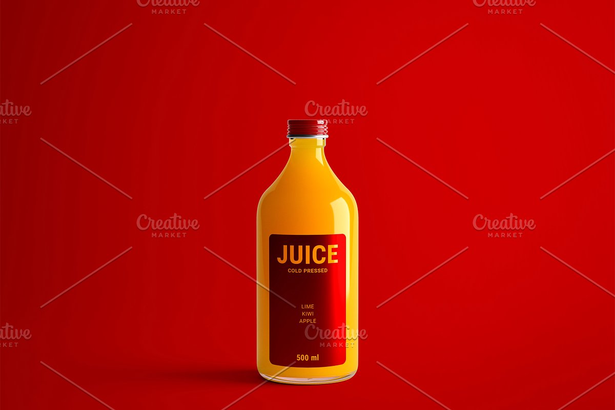 果汁瓶外观包装设计样机模板