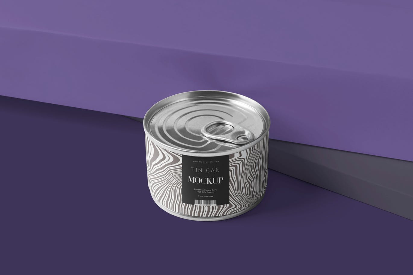 高品质的铝箔包装食品罐头包装设计VI样机展示模型
