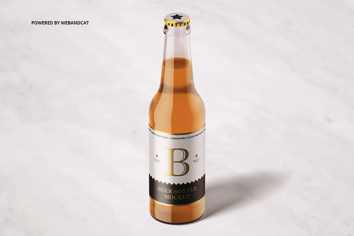 啤酒瓶设计展示样机素材