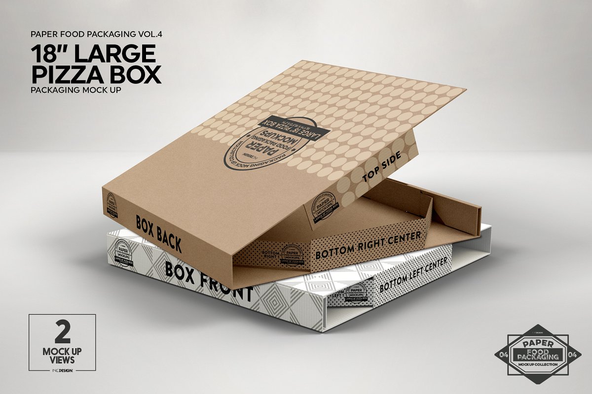 18英寸大披萨盒包装样机模板