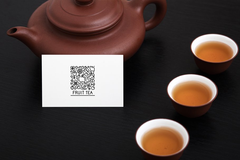 紫砂壶场景的茶文化茶叶品牌VI设计展示样机素材下载