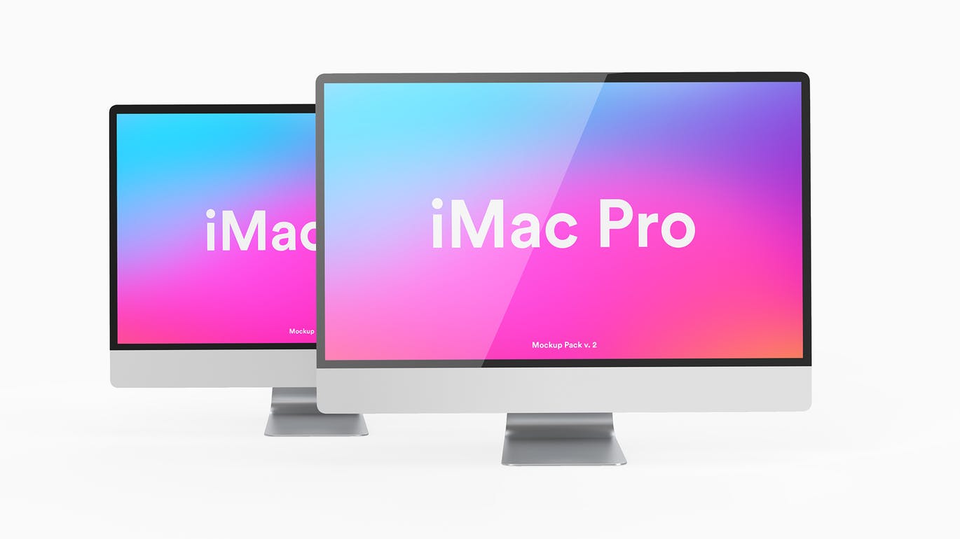 高品质的白色iMac Pro UI样机展示模型mockups