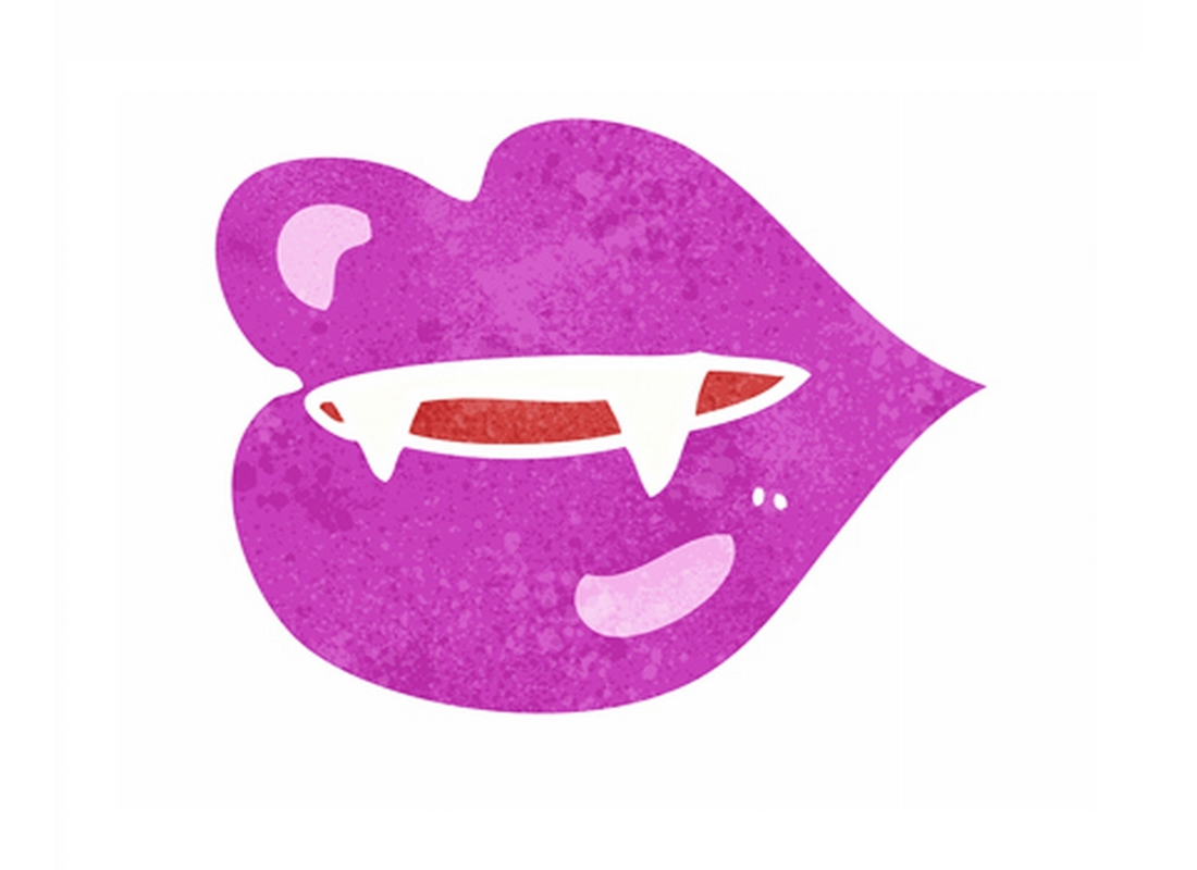 紫色的小獠牙性感吸血鬼嘴巴插图