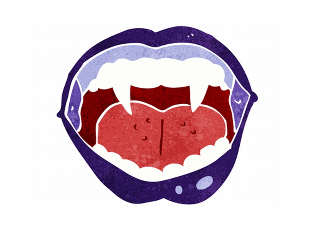 夸张的吸血鬼嘴巴创意嘴唇热转印图案1