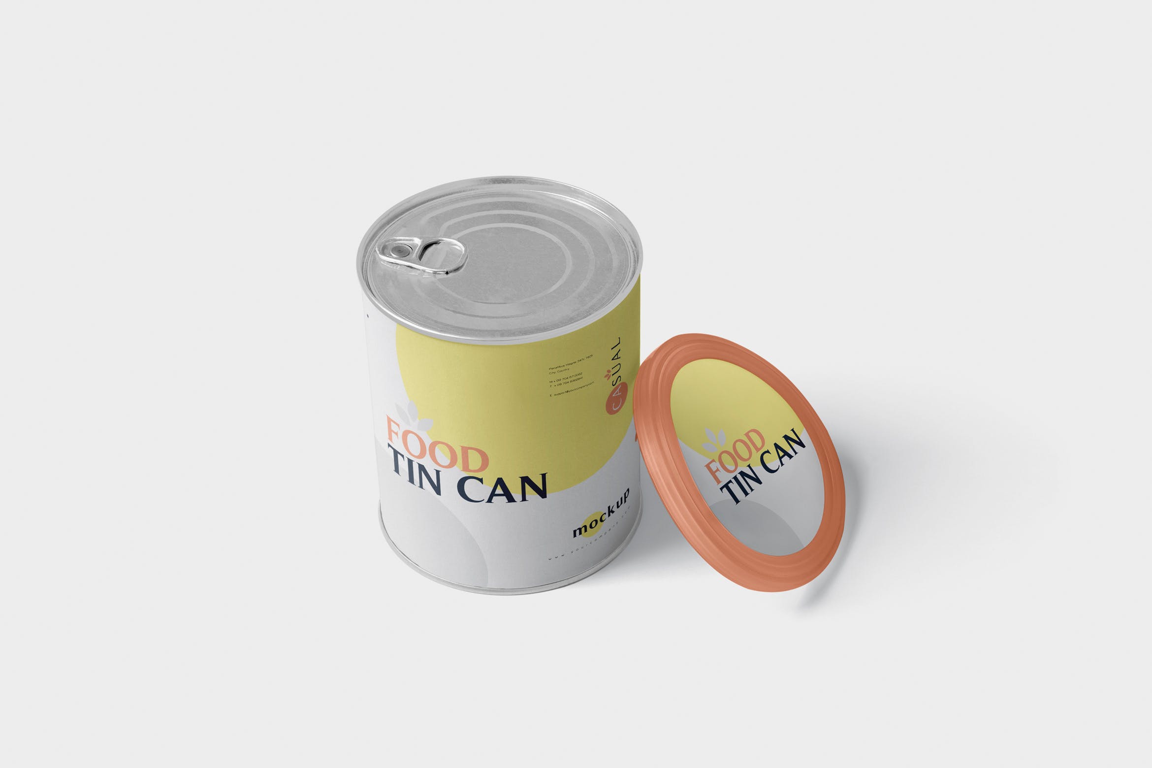 中型食物罐头外观设计样机模板 Food Tin Can Mo