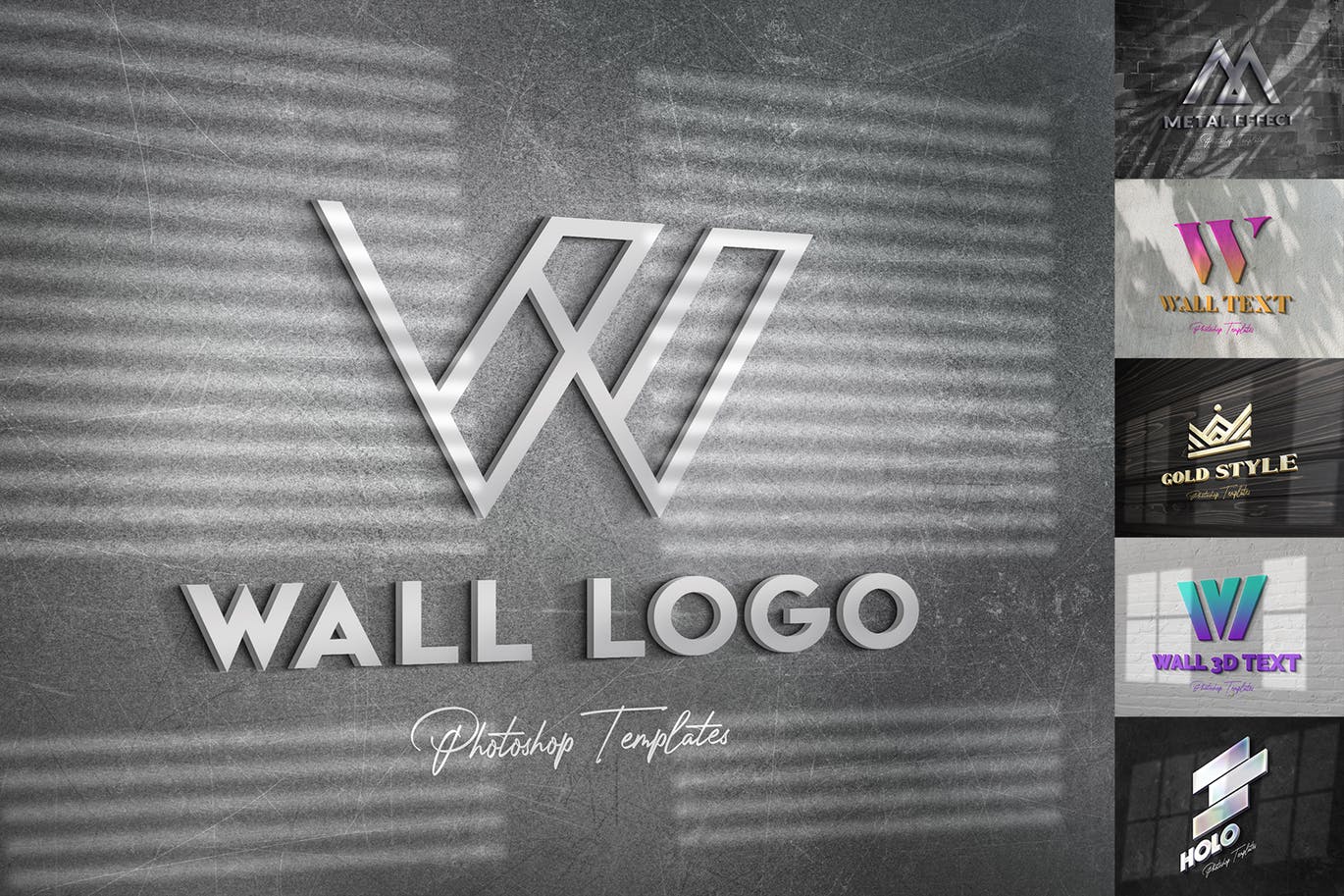 墙体3D字体Logo设计效果图样机 Wall Text or