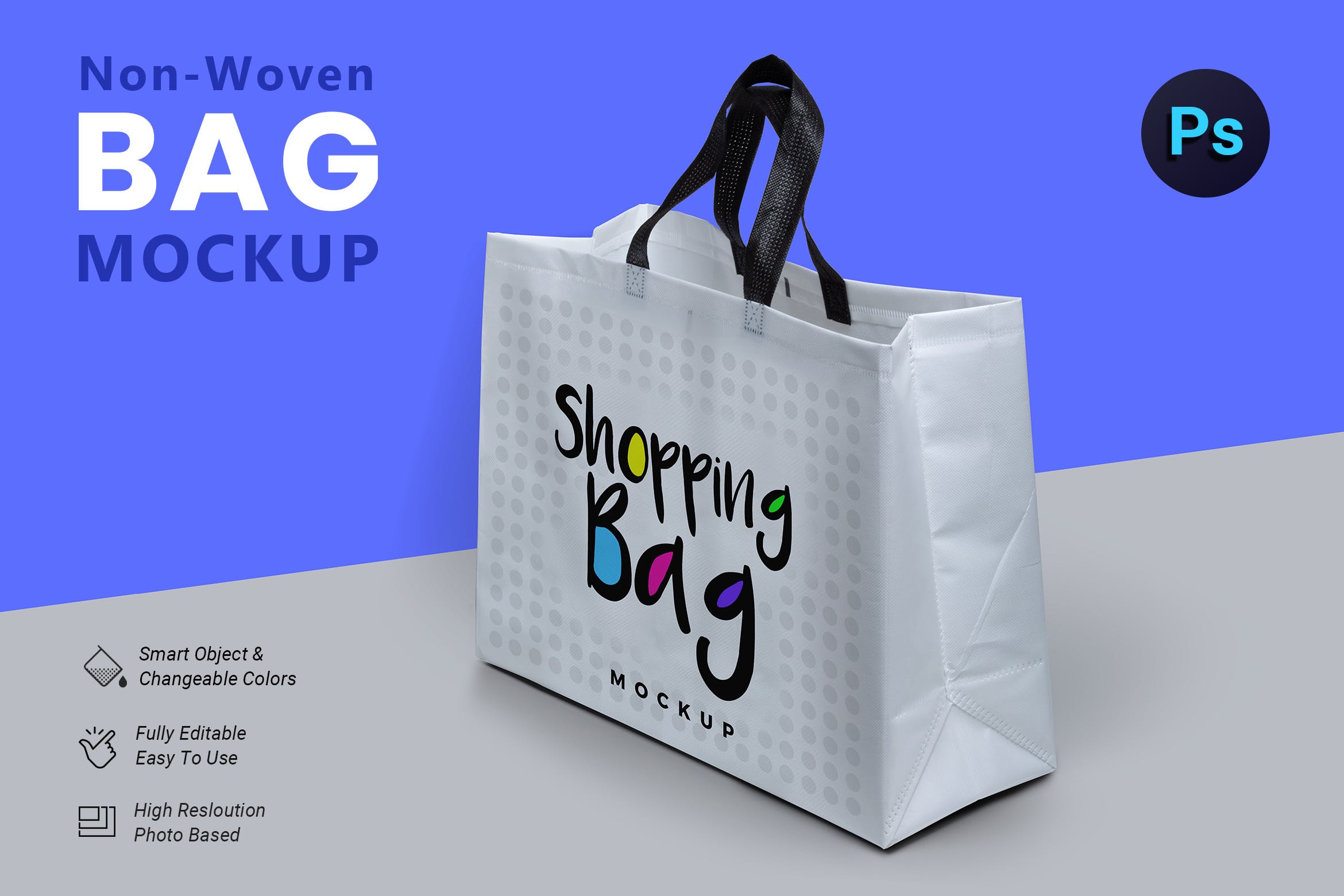 无纺布购物袋外观设计图样机 Non Woven Bag Mo