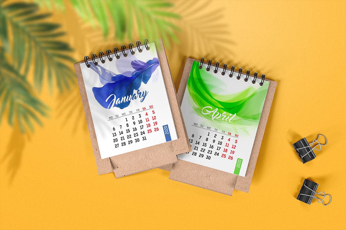 迷你桌面日历设计图样机 Mini Desk Calendar