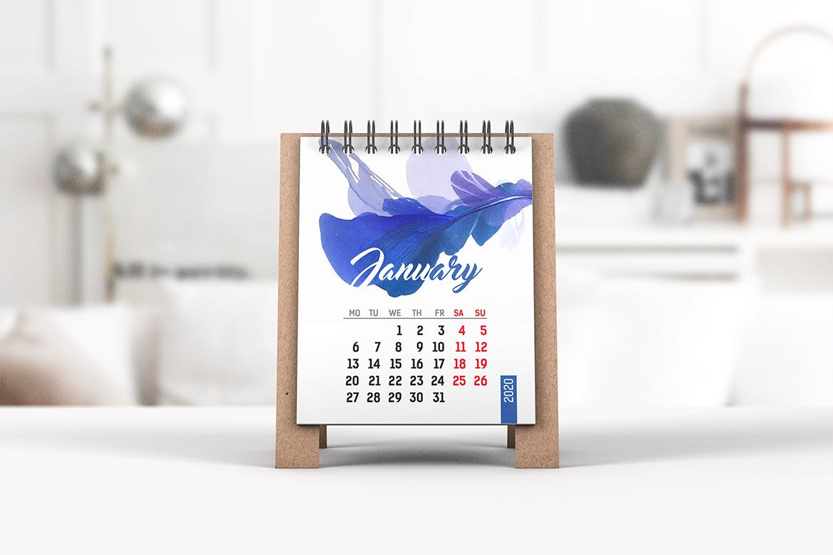 迷你桌面日历设计图样机 Mini Desk Calendar