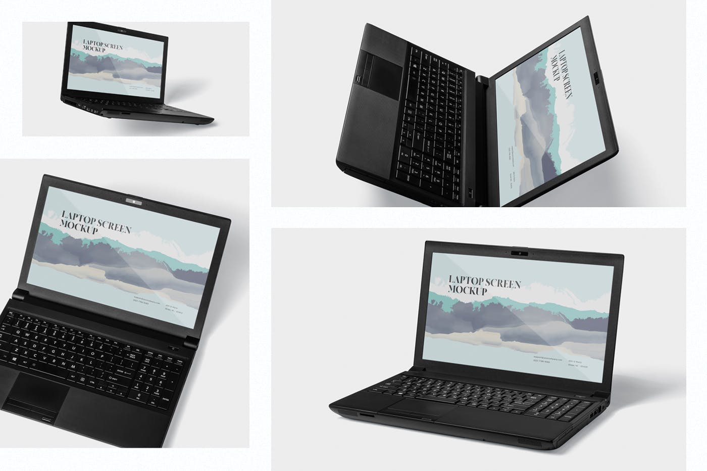 Windows笔记本电脑屏幕预览样机模板 Laptop Sc