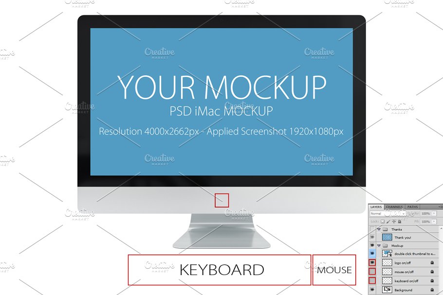 网站产品设计iMac样机展示模型 PSD iMac mock