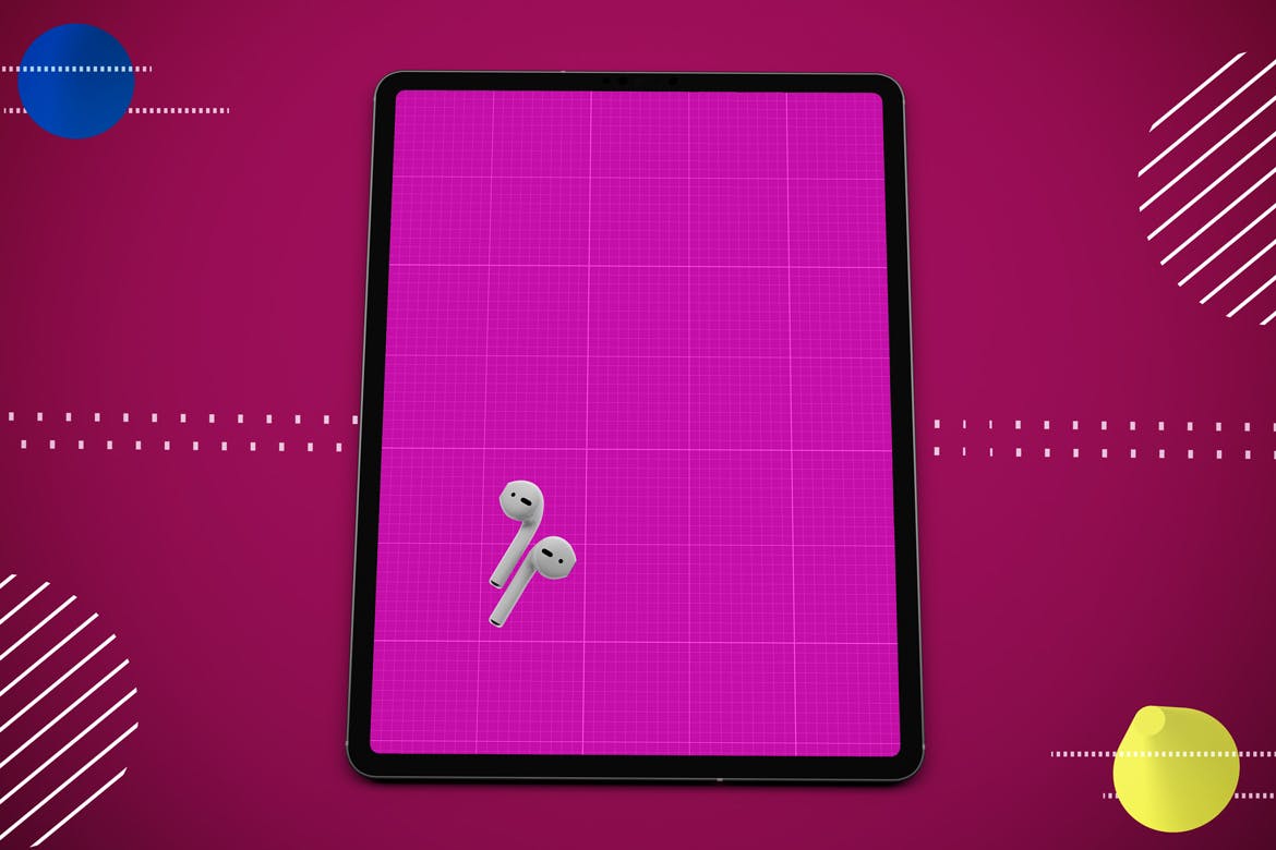抽象设计风格iPad Pro平板电脑APP设计屏幕预览样机