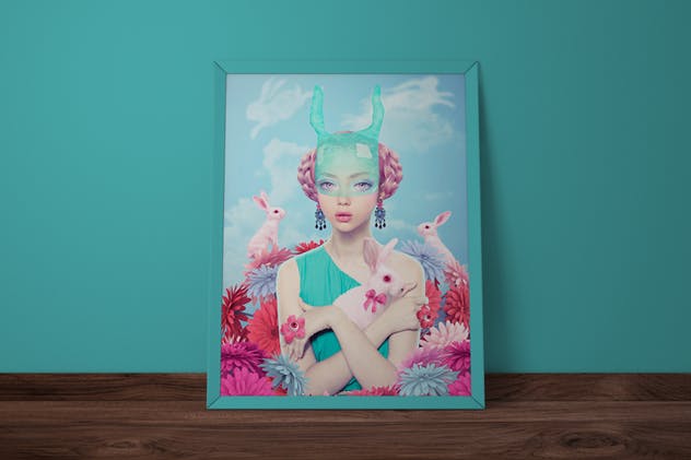 垂直摆放画框相框样机模板 Frame Mockup – Ve