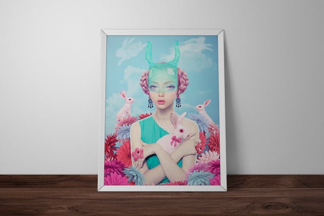 垂直摆放画框相框样机模板 Frame Mockup – Ve