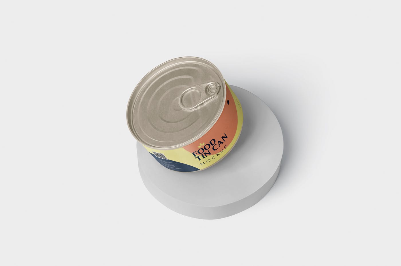 迷你型食品罐头外观设计图样机模板 Food Tin Can