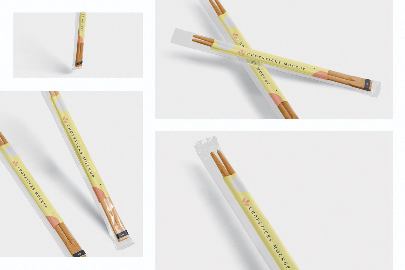 筷子透明包装设计效果图样机 Chopsticks Mocku