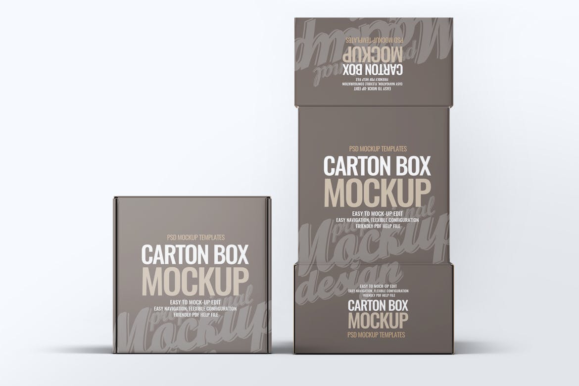 硬盒纸箱包装外观设计样机v1 Carton Box Mock
