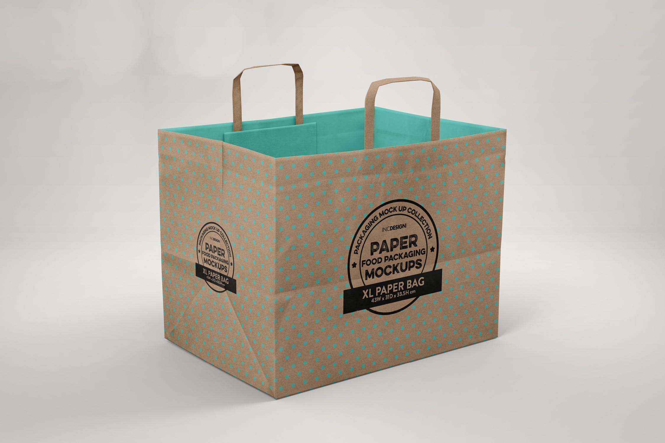 加大型购物纸袋设计图样机模板 XL Paper Bags w