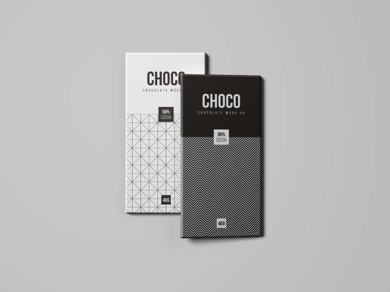 巧克力条包装纸设计样机模板 Chocolate Packag
