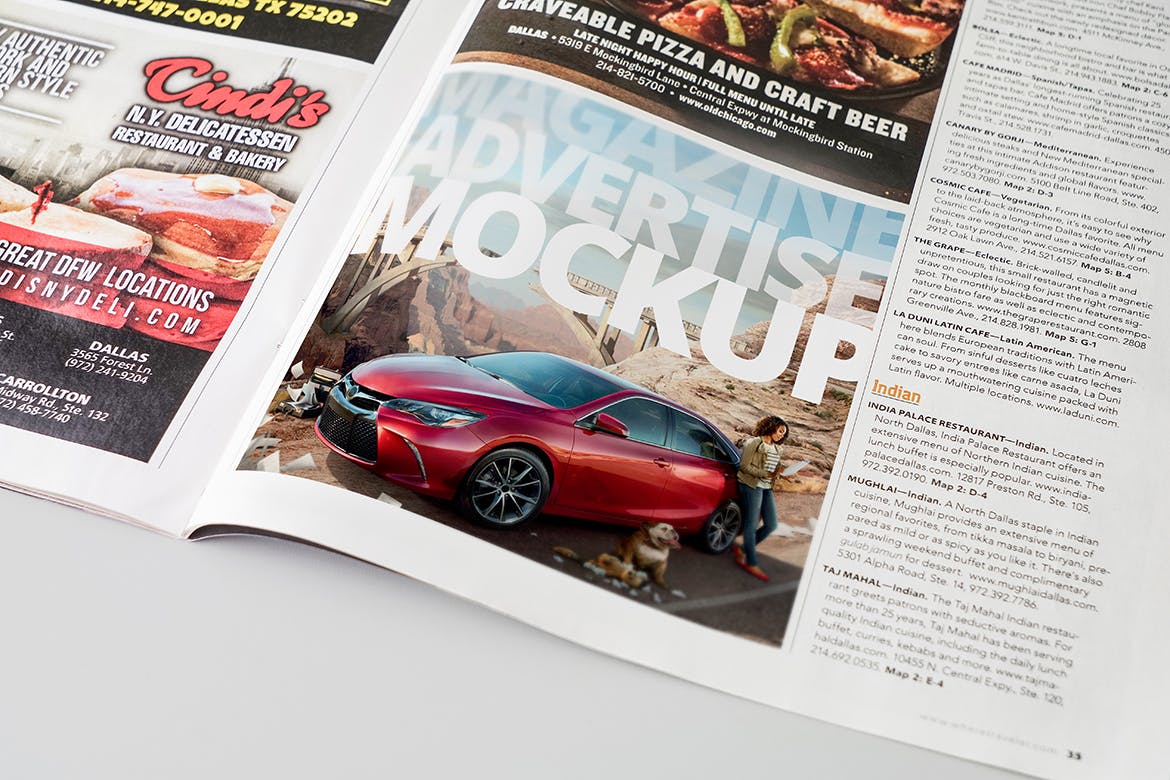 杂志广告设计印刷效果图样机模板v2 Magazine Adv