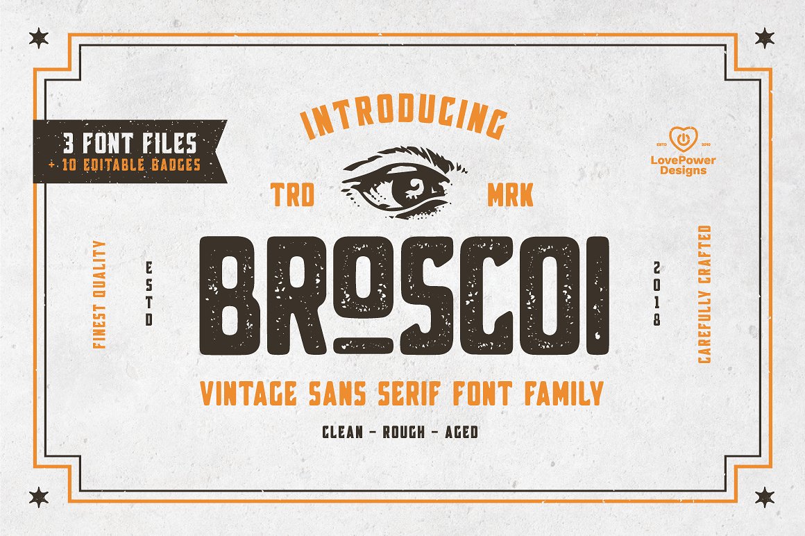 经典复古字体 Broscoi – Vintage Font