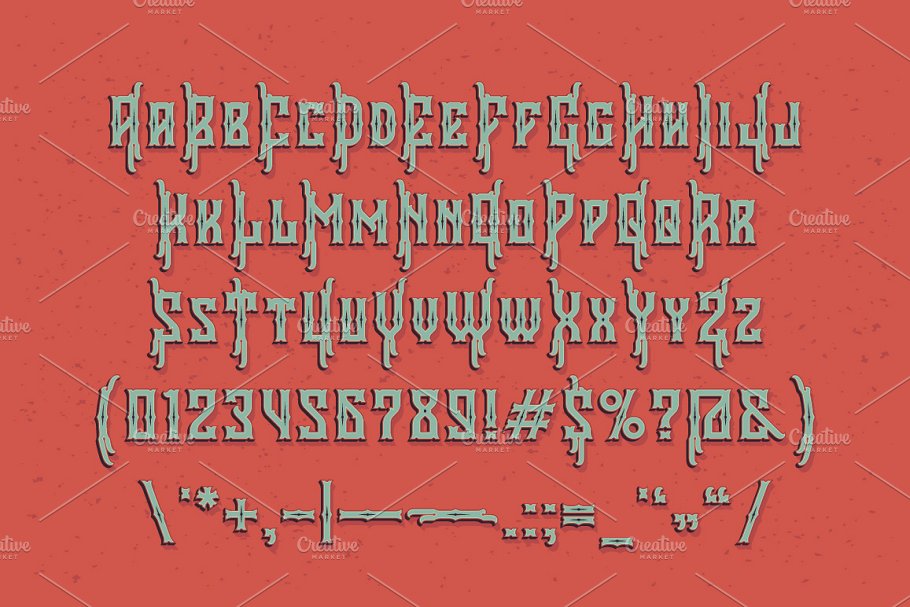 复古设计字体 Layered typeface Falchi