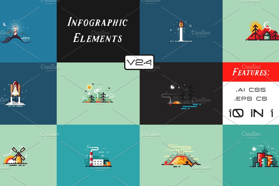 信息图标插画 Infographic illustratio