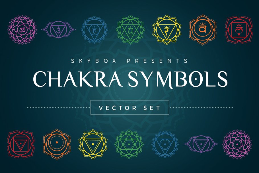 脉轮符号矢量图形 Chakra Symbols Vector
