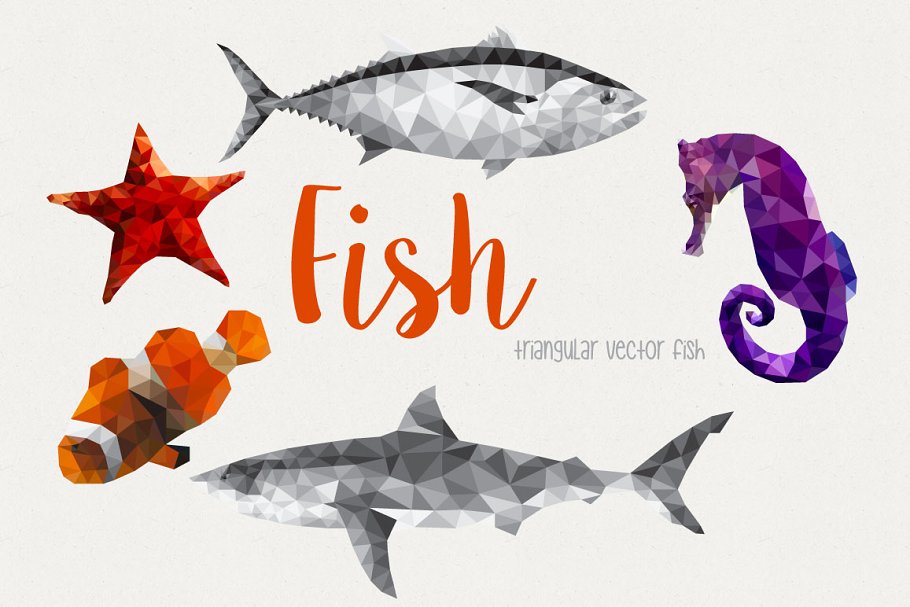 时尚手写字体 Fish – Marine Animals P