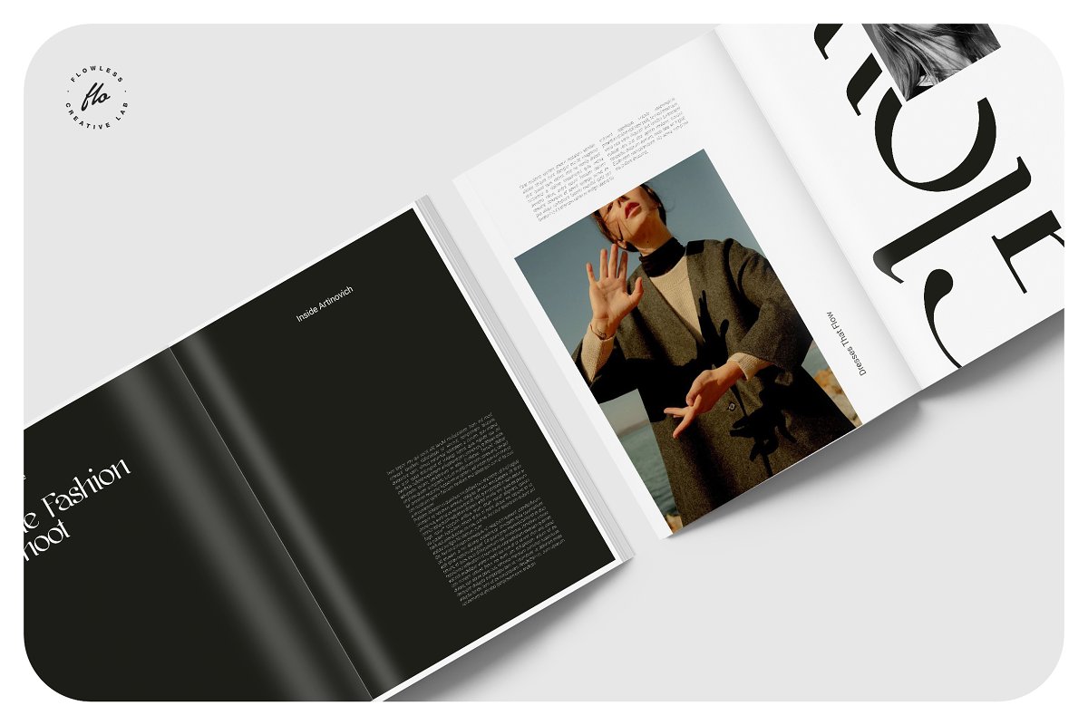 极简主义的时尚杂志画册设计模板