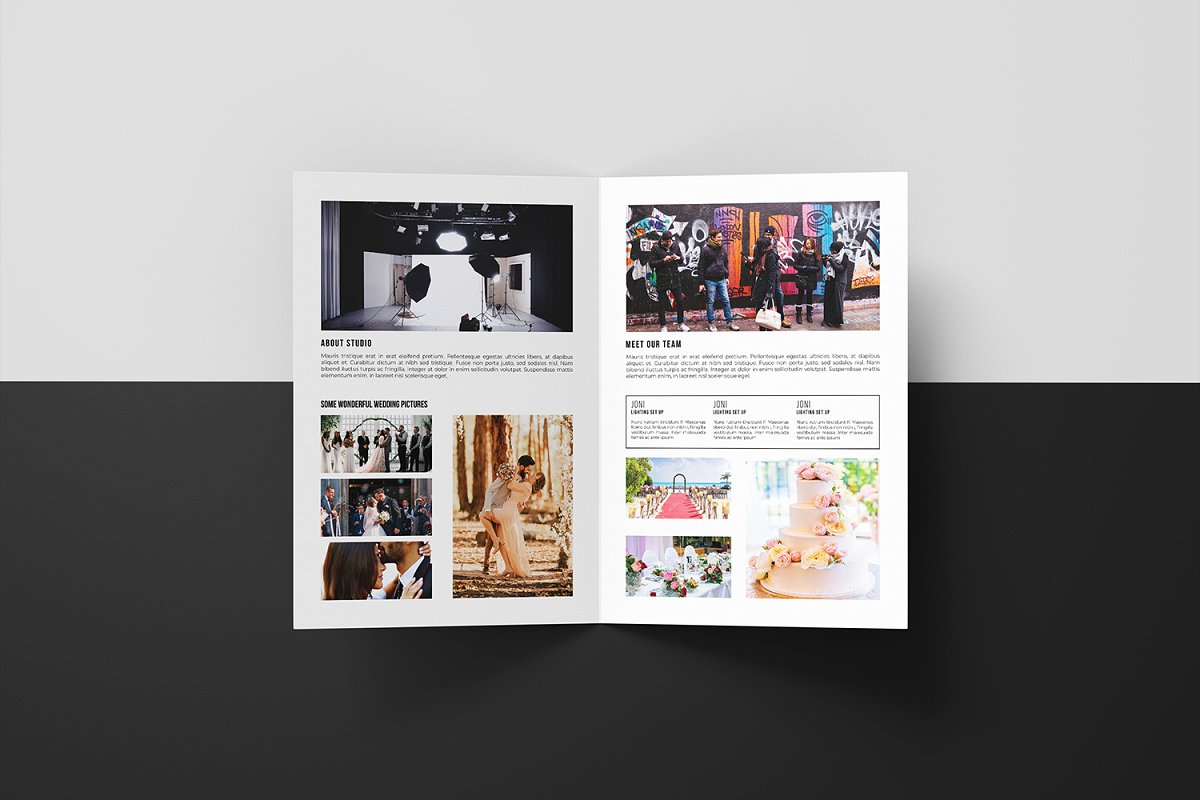 时尚高端的婚纱摄影杂志画册设计模板