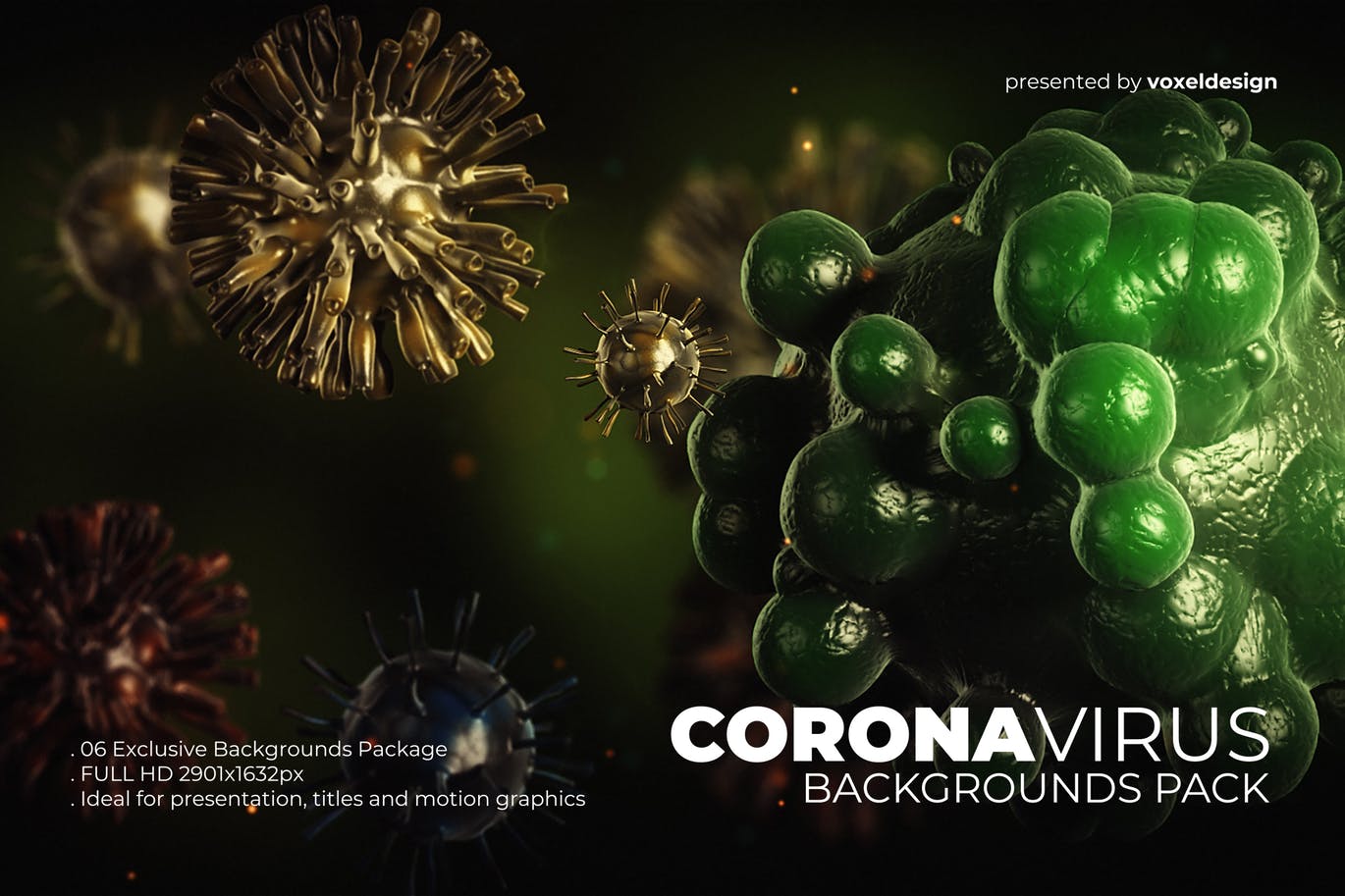 高品质的异形风格的冠状病毒细菌插图插画背景底纹纹理集合