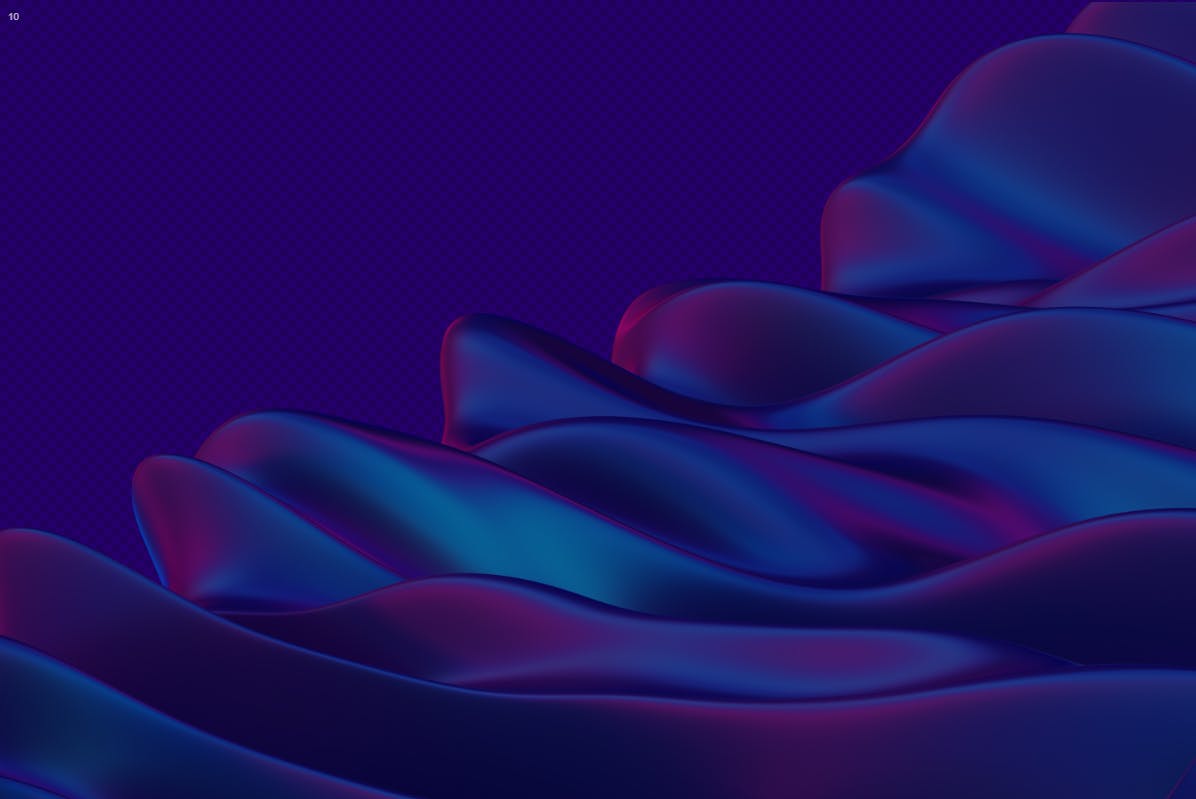 适合做屏保的有科技感的波浪的抽象3D渲染
