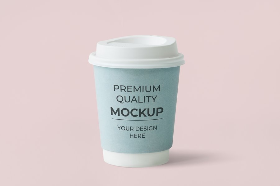 袋盖咖啡杯纸杯包装品牌形象展示效果图Cup Design M