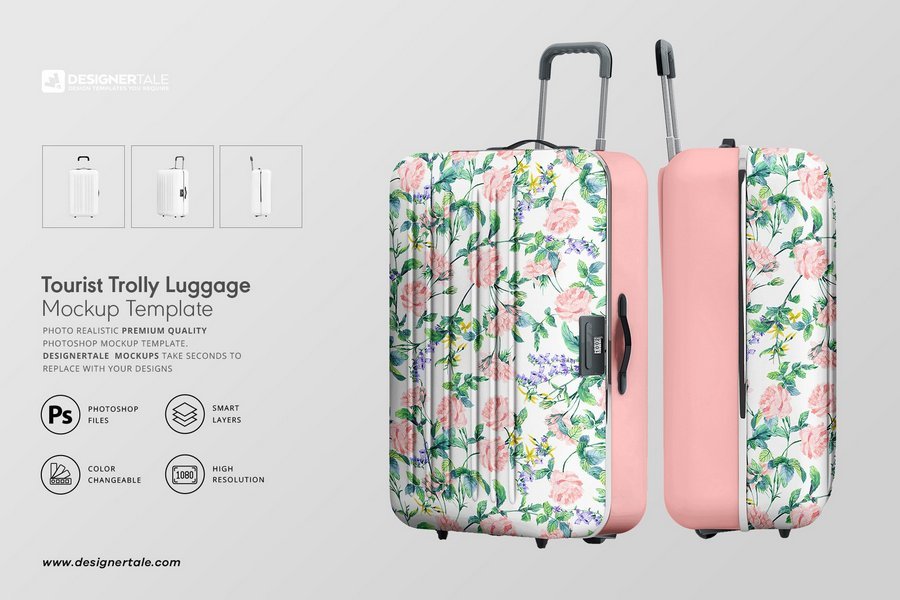 商务旅行手提箱拉杆箱行李箱展示效果图