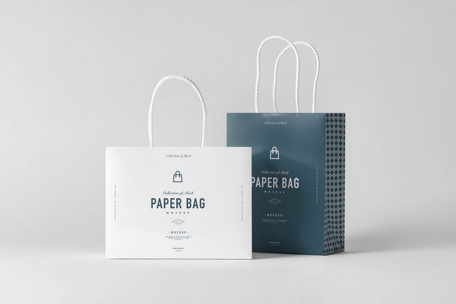 纸质手提袋购物袋纸袋礼品包装袋企业品牌形象立体展示效果图VI