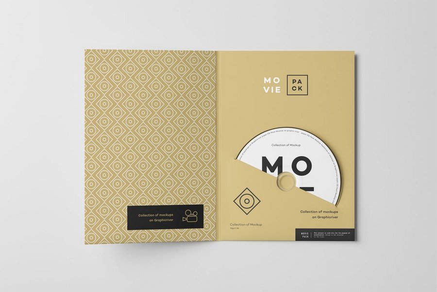 光盘唱片音乐DVD硬皮封套盘面包装品牌形象展示效果图VI智能