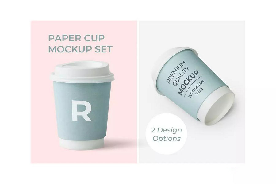 袋盖咖啡杯纸杯包装品牌形象展示效果图Cup Design M