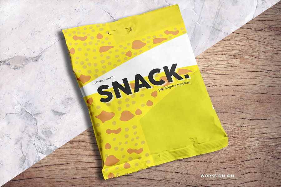 塑料袋食品包装袋俯视图品牌形象展示效果图