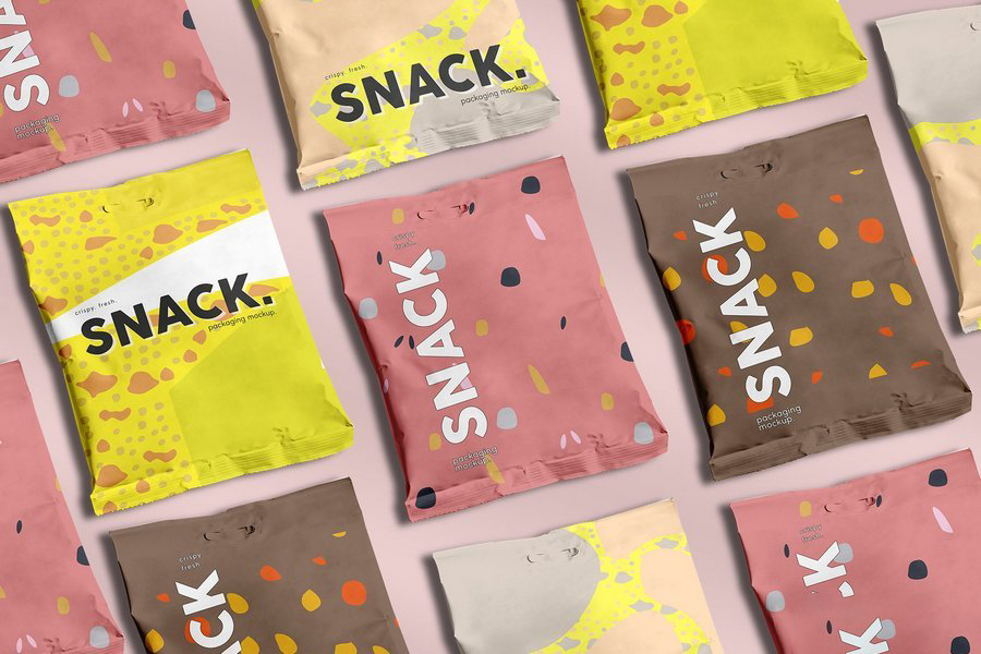 塑料袋食品包装袋俯视图品牌形象展示效果图