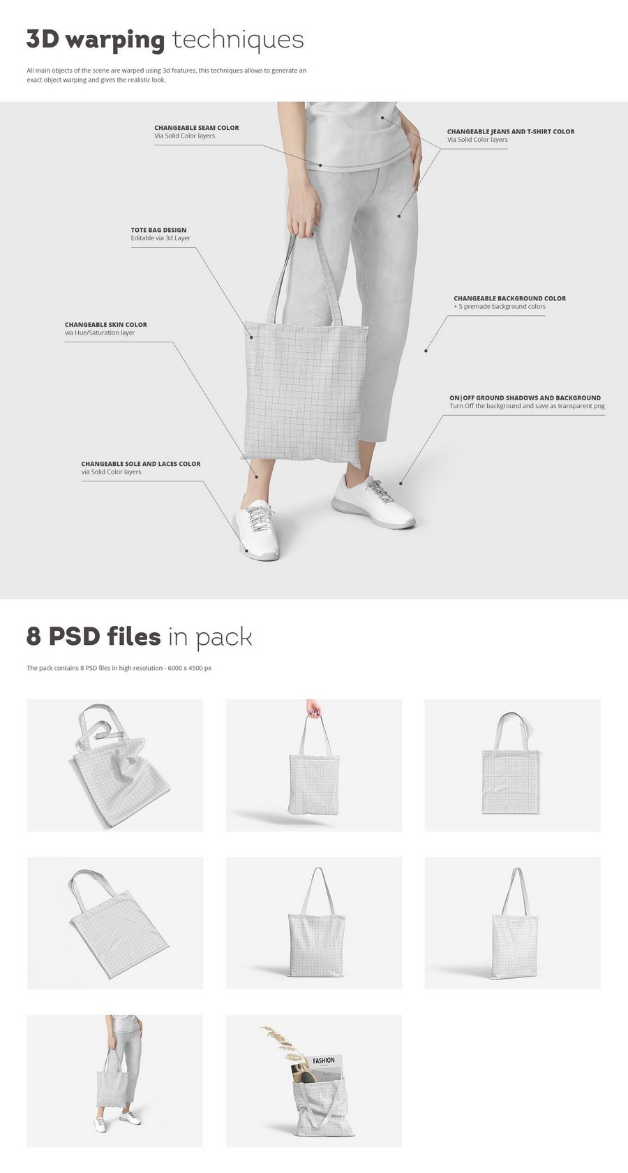 帆布袋手机袋购物袋拎袋包装展示效果图VI智能贴图PS样机素材