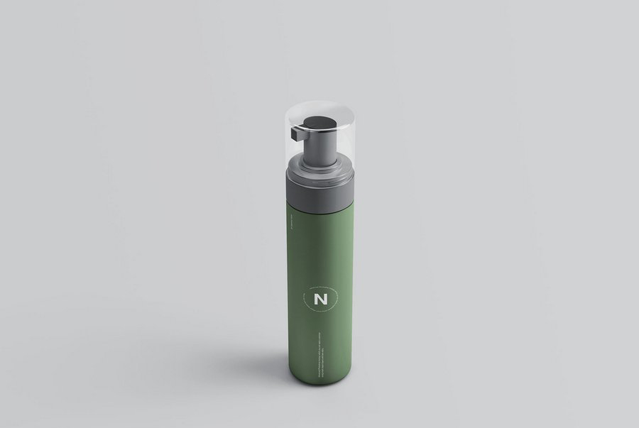 乳液护肤品化妆品按压瓶小瓶塑料瓶包装瓶展示效果图VI智能贴图