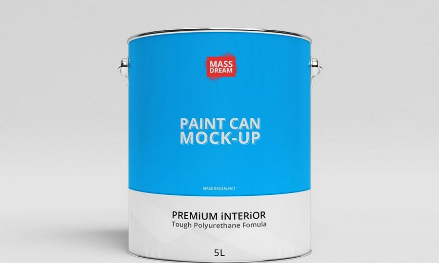 手提式马口铁金属罐油漆桶颜料桶包装品牌形象展示效果图VI智能