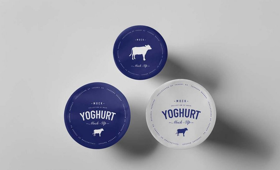 酸奶乳品包装盒杯装食品牛奶饮料品牌形象展示效果图VI智能贴图