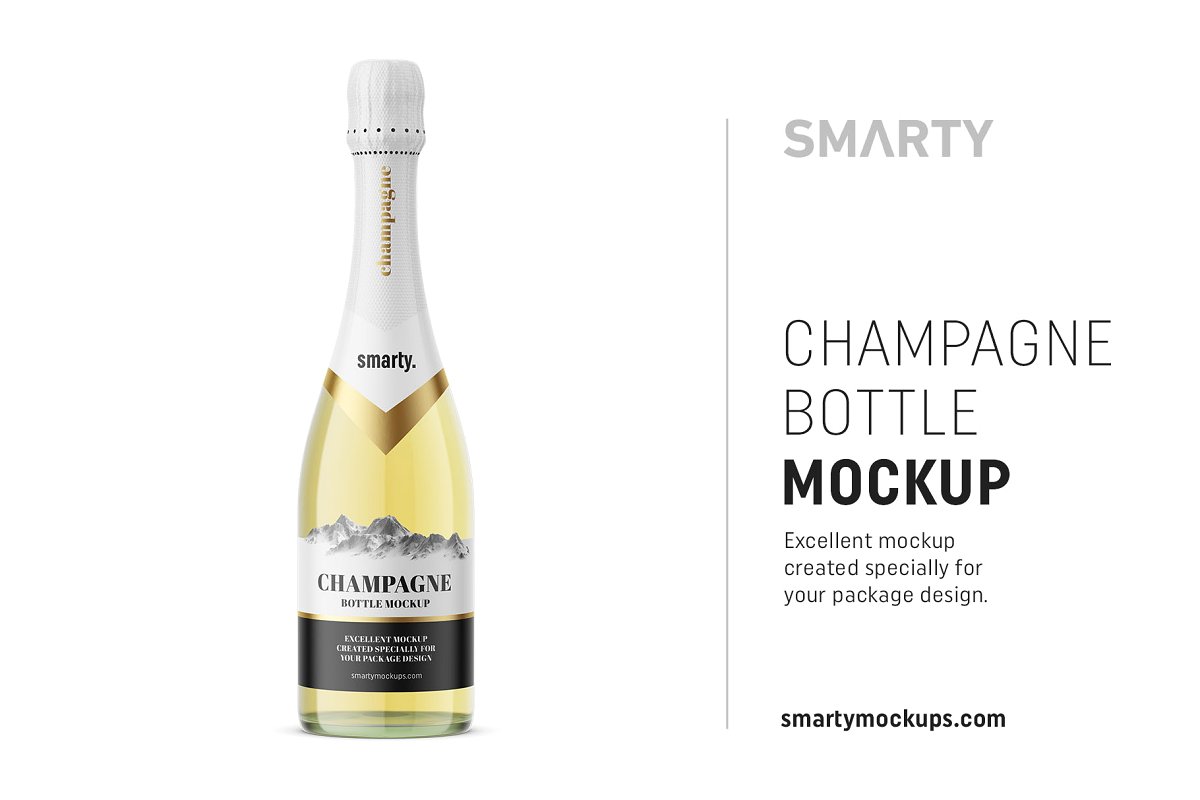 香槟酒瓶品牌包装设计样机